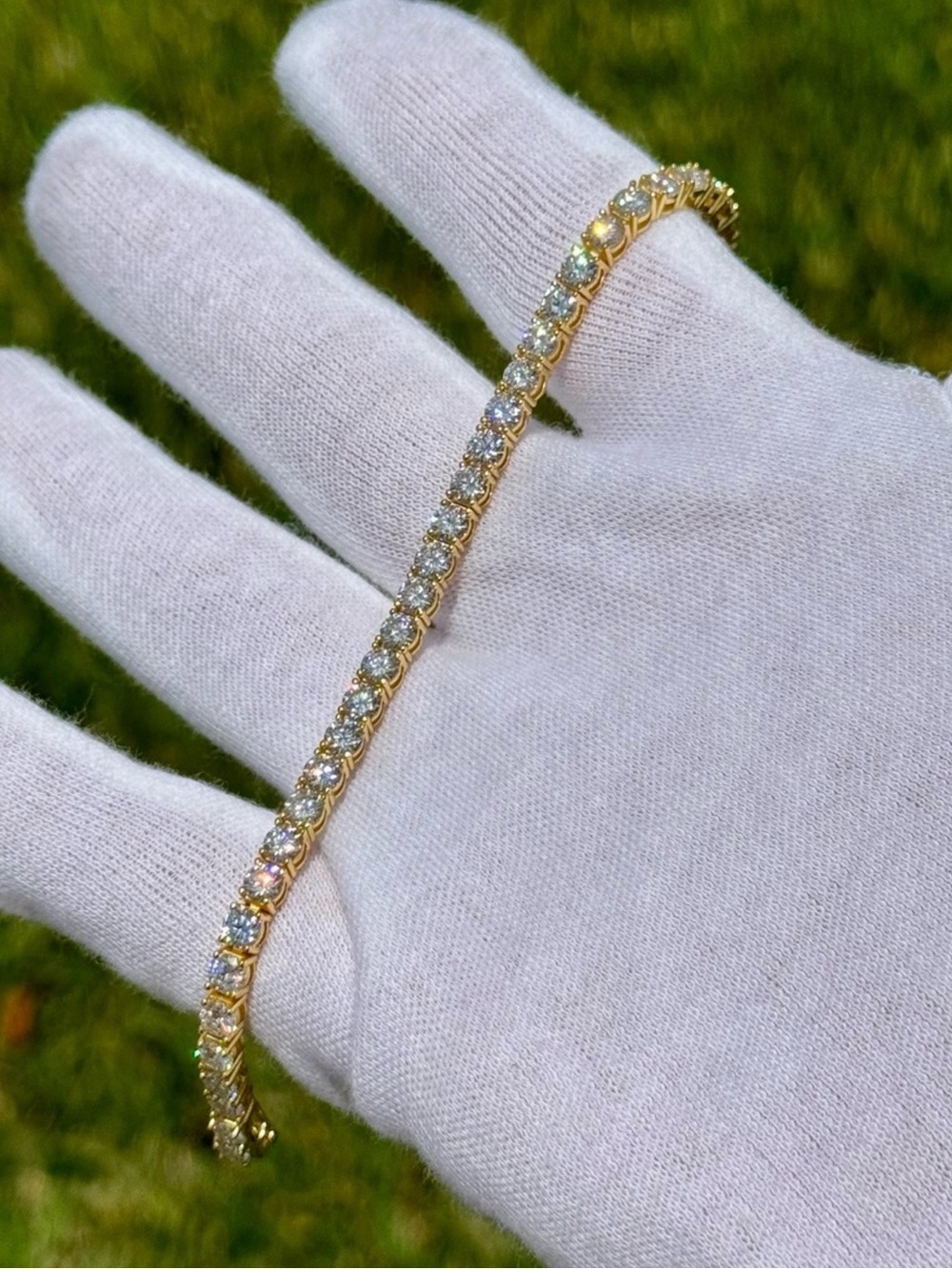 18K Gold Plated, 11.7CTW Moissanite Tennis Bracelet